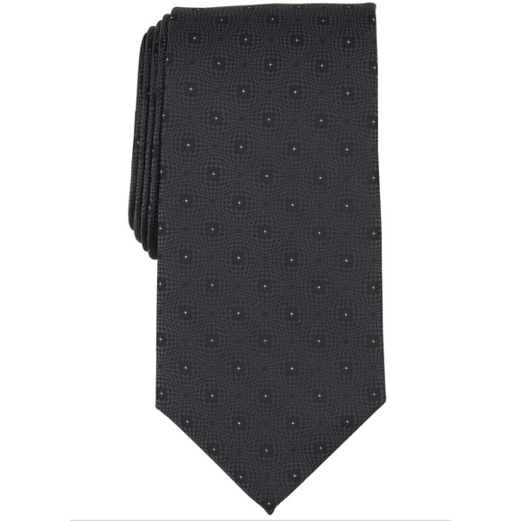 Perry Ellis Men Denning Geo-Pattern Tie Black - Picture 1 of 1